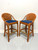 SOLD - PALECEK Faux Bamboo Bar Height Barstools - Pair C