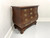 HENREDON Burl Walnut Chippendale Style Bombe Bachelor Chest