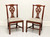 SOLD - HENKEL HARRIS 101S 24 Solid Wild Black Cherry Chippendale Dining Side Chairs - Pair B