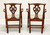 SOLD -  HENKEL HARRIS 101A 24 Solid Wild Black Cherry Chippendale Dining Armchairs - Pair