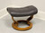 SOLD - EKORNES Stressless "Sunrise" Leather Reclining Swivel Chair and Ottoman