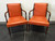 SOLD OUT - Vintage Mid Century Chairs Orange Vinyl - Pair