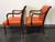 SOLD OUT - Vintage Mid Century Chairs Orange Vinyl - Pair