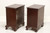 SOLD - CRAFTIQUE Solid Mahogany Chippendale Three-Drawer Nightstands - Pair
