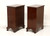 SOLD - CRAFTIQUE Solid Mahogany Chippendale Four-Drawer Nightstands Bedside Chests - Pair B