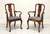 SOLD - HICKORY CHAIR Mahogany Queen Anne Style Dining Armchairs - Pair