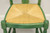 SOLD - Distressed Green Painted Barstools with Rush Seats - Pair