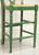 SOLD - Distressed Green Painted Barstools with Rush Seats - Pair
