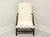 SOLD - Vintage Mahogany Frame Chippendale Martha Washington Armchair in Neutral Fabric