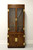 SOLD - HENREDON Scene One Campaign Style Narrow Curio China Display Cabinet - D