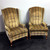 SOLD OUT - Vintage Mid Century Era Button Tufted High-Back Wing Chairs - Pair