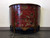 SOLD OUT - Red Painted Demilune Commode Chest with Foliate and Avian Themes