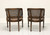 SOLD - Mid 20th Century French Provincial Louis XVI Walnut Caned Barrel Chairs - Pair A