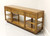 SOLD - DREXEL HERITAGE Oak Campaign Style Console Table / Media Stand