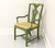 Farmhouse Style Green Painted Armchair with Distressed Finish