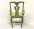 Farmhouse Style Green Painted Armchair with Distressed Finish