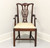 Late 20th Century Solid Mahogany Straight Leg Chippendale Armchair