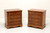 SOLD - Mid 20th Century Vintage Burl Walnut Nightstands Bedside Chests - Pair