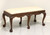 SOLD - Vintage Late 20th Century Mahogany Chippendale Bench w/ Ball in Claw Feet
