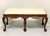 SOLD - Vintage Late 20th Century Mahogany Chippendale Bench w/ Ball in Claw Feet