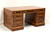 SOLD - Burlwood Inlaid Mahogany Leather Top Traditional Executive Desk