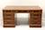 SOLD - Burlwood Inlaid Mahogany Leather Top Traditional Executive Desk