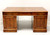 SOLD - Burlwood Inlaid Mahogany Leather Top Traditional Executive Desk