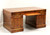 SOLD - Burlwood Inlaid Mahogany Leather Top Traditional Executive Desk