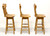 SOLD - Mid 20th Century Solid Oak Bar with Paw Feet and 3 Barstools