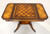 SOLD - Late 20th Century Mahogany, Birdseye Maple & Tooled Leather Game Table