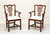 SOLD - COUNCILL Mahogany Chippendale Style Straight Leg Dining Armchairs - Pair