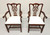 SOLD - COUNCILL Mahogany Chippendale Style Straight Leg Dining Armchairs - Pair