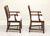 SOLD - COUNCILL Mahogany Chippendale Style Straight Leg Dining Armchairs - Pair