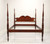 SOLD - JL TREHARN Tiger Maple Sheraton Style Queen Size Four Poster Bed