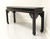 SOLD - ETHAN ALLEN Asian Chinoiserie Black Lacquer & Burl Elm Console Sofa Table