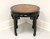 SOLD - ETHAN ALLEN Asian Chinoiserie Black Lacquer & Burl Elm Round Accent Table