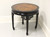 SOLD - ETHAN ALLEN Asian Chinoiserie Black Lacquer & Burl Elm Round Accent Table