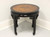 SOLD - ETHAN ALLEN Asian Chinoiserie Black Lacquer & Burl Elm Round Accent Table