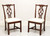 SOLD - CRESENT Solid Mahogany Straight Leg Chippendale Dining Side Chairs - Pair A