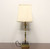 SOLD - Vintage Solid Brass with Marble Base Table Lamp with Shade