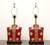 SOLD - Late 20th Century Asian Chinoiserie Red Lamps - Pair