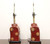 SOLD - Late 20th Century Asian Chinoiserie Red Lamps - Pair