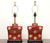 SOLD - Late 20th Century Asian Chinoiserie Red Lamps - Pair