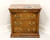 SOLD - HENREDON Burl Elm Neoclassical Marble Top Nightstand Bedside Chest - A