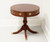 SOLD - HAMMARY Banded Inlaid Mahogany Round Drum Table with Pedestal Base