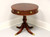 SOLD - HAMMARY Banded Inlaid Mahogany Round Drum Table with Pedestal Base