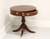 SOLD - HAMMARY Banded Inlaid Mahogany Round Drum Table with Pedestal Base