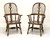 SOLD - ETHAN ALLEN Royal Charter Oak Bowback Windsor Dining Armchairs - Pair