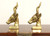SOLD - Mid 20th Century Solid Brass Antelope Bookends - Pair
