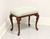 SOLD - Late 20th Century Mahogany Queen Anne Upholstered Bench Footstool - B